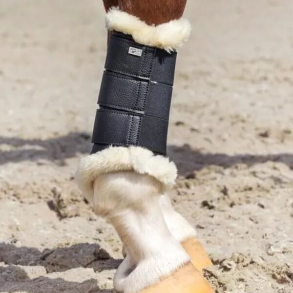 Catago Faux Fur Dressage Boots BLACK, LARGE - 1
