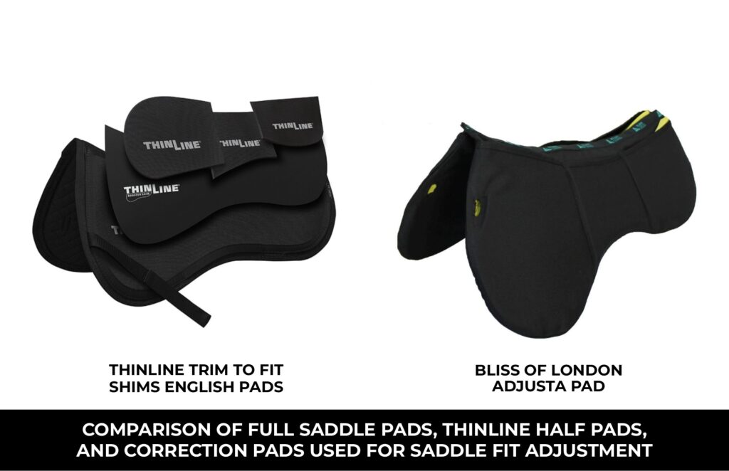saddle pad types full pad half pad correction pad comparison Australia