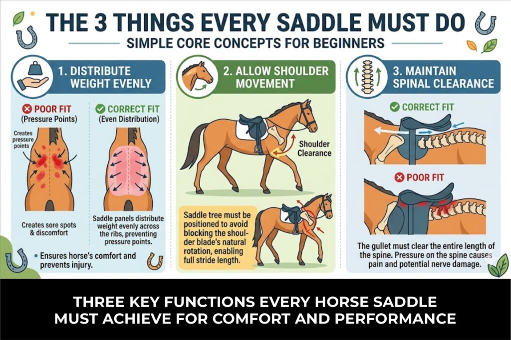 horse saddle fit basics weight distribution shoulder movement spine clearance