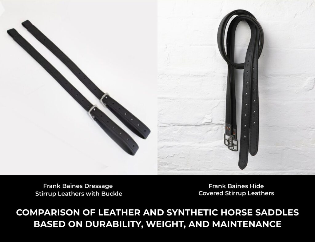 leather vs synthetic saddle comparison Australia durability weight cost